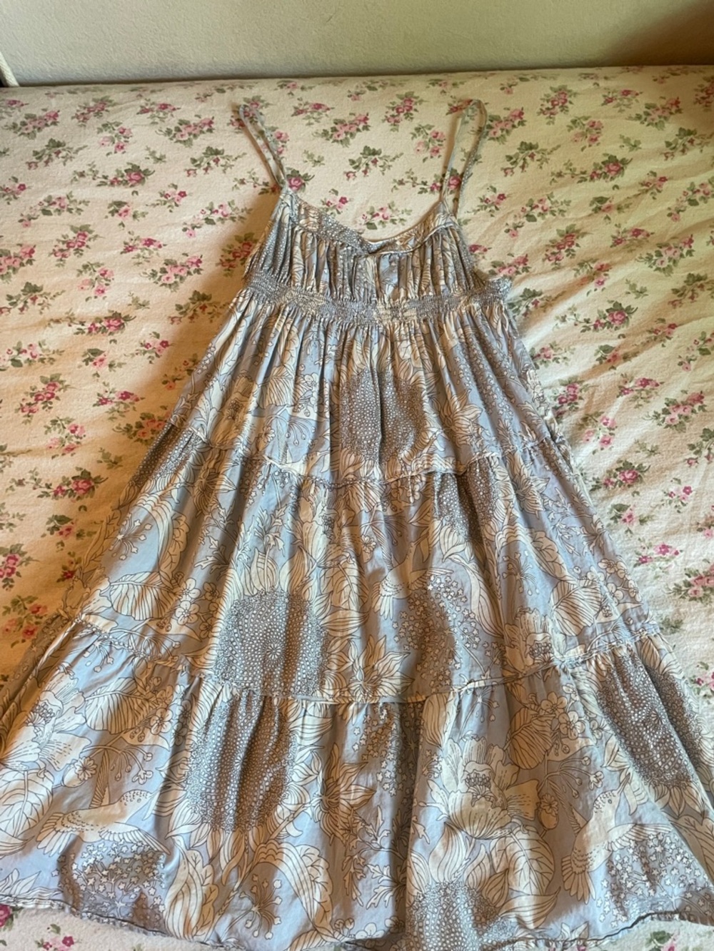 GAP Kids Light Blue/Gray Flowy Sundress Size XL (14-16)